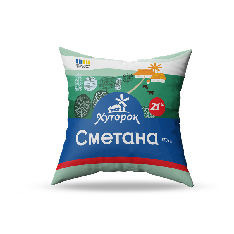 Сметана ХУТОРОК плівка поліетиленова, 21%, 350г